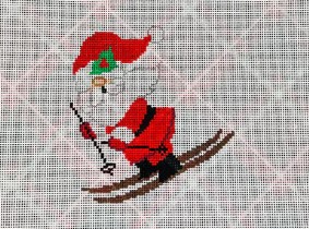 click here to view larger image of Skiing Santa (hand painted canvases)