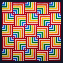 click here to view larger image of Large Red Rainbow Squares (hand painted canvases)