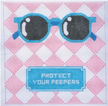 click here to view larger image of Protect Your Peepers Eyeglass Case (hand painted canvases)