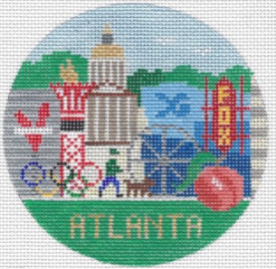 click here to view larger image of Atlanta Round (hand painted canvases)