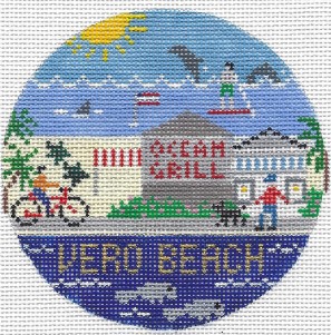 click here to view larger image of Vero Beach Round (hand painted canvases)