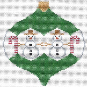click here to view larger image of Snowman Ornament (hand painted canvases)