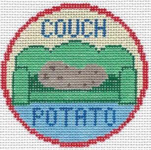 click here to view larger image of Couch Potato Merit/Demerit Badge (hand painted canvases)