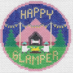 click here to view larger image of Happy Glamper Merit/Demerit Badge (hand painted canvases)