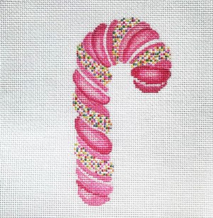 click here to view larger image of Sprinkle Candy Cane/Pink (hand painted canvases)