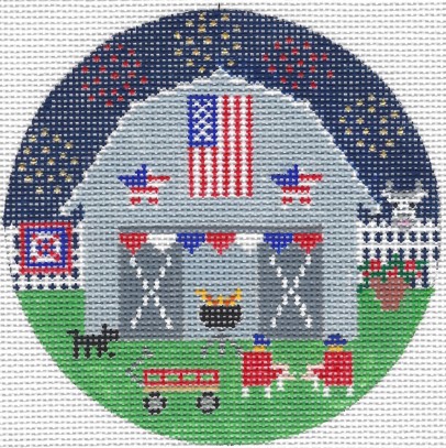 click here to view larger image of 4th of July Barn (hand painted canvases)
