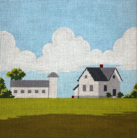 click here to view larger image of White House and Barn (hand painted canvases)