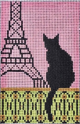click here to view larger image of Paris Cat Passport Cover (hand painted canvases)