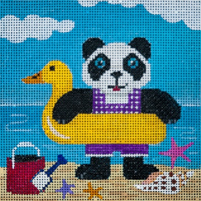 click here to view larger image of Panda Beach Bear & Duck  (hand painted canvases)