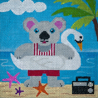 click here to view larger image of Koala Beach Bear & Swan (hand painted canvases)