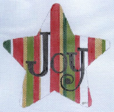 click here to view larger image of Red/Green Joy Star (hand painted canvases)
