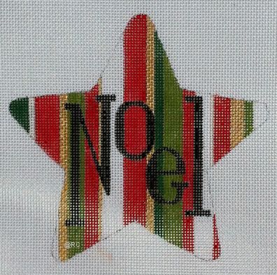 click here to view larger image of Red/Green Noel Star (hand painted canvases)