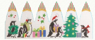 click here to view larger image of Carousel - Holiday Penguins (hand painted canvases)