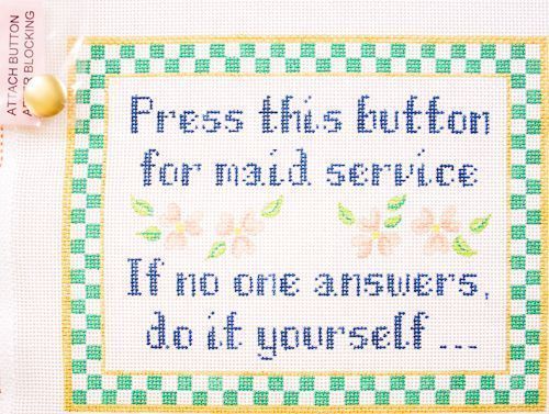 click here to view larger image of Button for Maid Service w/Button (hand painted canvases)