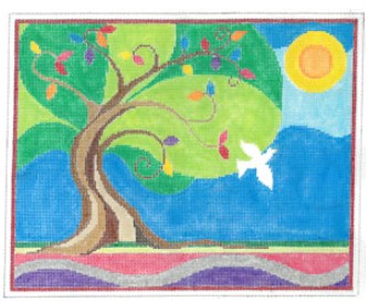 click here to view larger image of Tree of Life and Dove (hand painted canvases)