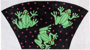 click here to view larger image of Fan Clutch - Frog on Black  (hand painted canvases)