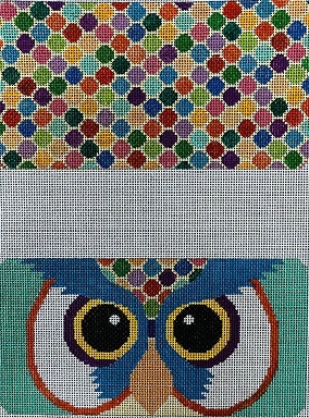 click here to view larger image of Owl Eyeglass Case (hand painted canvases)