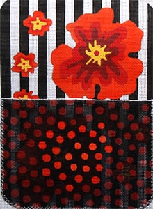 click here to view larger image of Petite Clutch - Painted Poppies (hand painted canvases)
