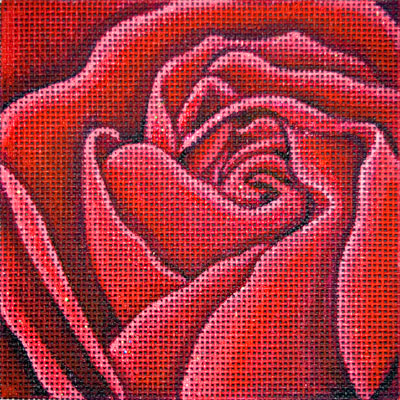 click here to view larger image of Red Rose (hand painted canvases)