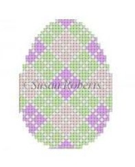 click here to view larger image of Argyle Pink/Green Egg (hand painted canvases)