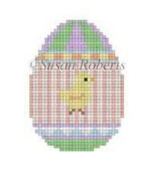 click here to view larger image of Chick on Stripes Egg (hand painted canvases)