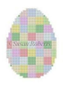 click here to view larger image of Pastel Checkers Egg (hand painted canvases)