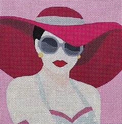 click here to view larger image of Woman in Pink Hat (hand painted canvases)