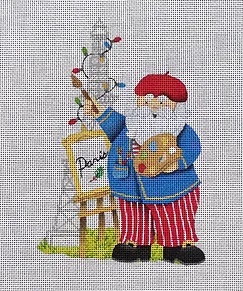 click here to view larger image of Santa - French (hand painted canvases)