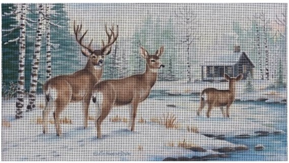 click here to view larger image of Winter Riverbed Deer - 13M (hand painted canvases)