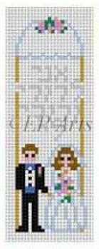 click here to view larger image of Mezuzah - Bride and Groom w/Chuppah (hand painted canvases)