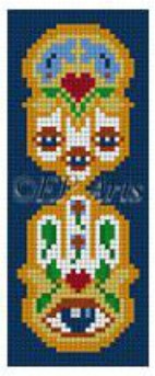 click here to view larger image of Mezuzah - Hamsa (hand painted canvases)