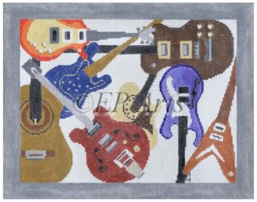 click here to view larger image of Guitars (hand painted canvases)