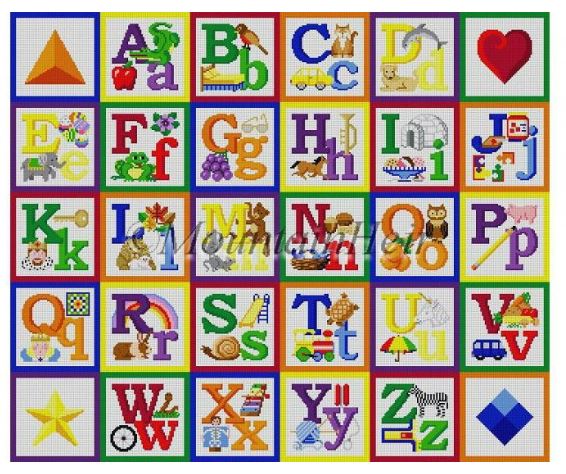 click here to view larger image of Alphabet Block Sampler - 13M (hand painted canvases)