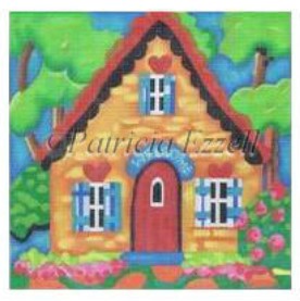 click here to view larger image of Orange Hearted Cottage  (hand painted canvases)