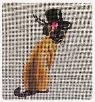 click here to view larger image of Siamese w/Top Hat (hand painted canvases)