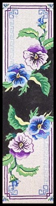 click here to view larger image of Eyeglass Case - Lavender/Blue Pansies (hand painted canvases)