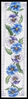 click here to view larger image of Eyeglass Case - Blue/Lavender Pansies (hand painted canvases)