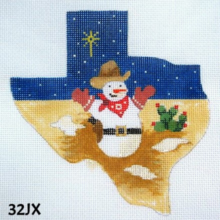 click here to view larger image of TX Shaped - Cowboy Snowman in Desert (hand painted canvases)