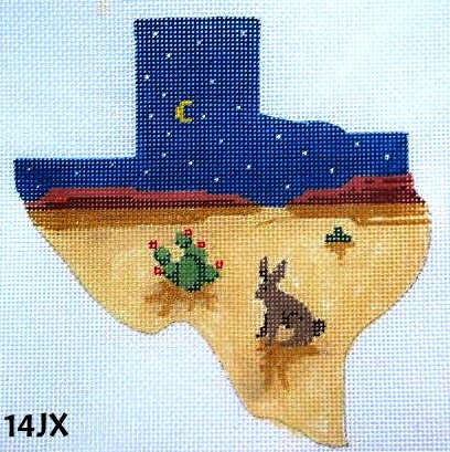 click here to view larger image of TX Shaped - Jack Rabbit/Cactus (hand painted canvases)