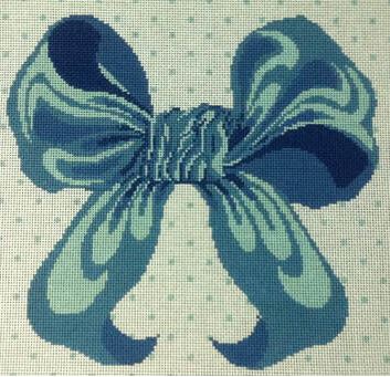 click here to view larger image of Blue Bow (hand painted canvases)