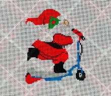 click here to view larger image of Scooter Santa (hand painted canvases)