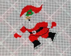 click here to view larger image of Ice Skating Santa (hand painted canvases)