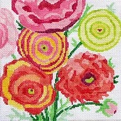 click here to view larger image of Small Ranunculus 1 (hand painted canvases)