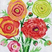 click here to view larger image of Small Ranunculus 2 (hand painted canvases)