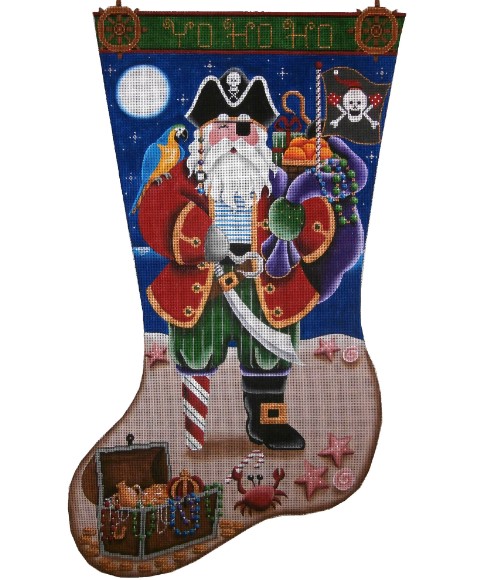 click here to view larger image of Captain Clause Stocking -13M (hand painted canvases)