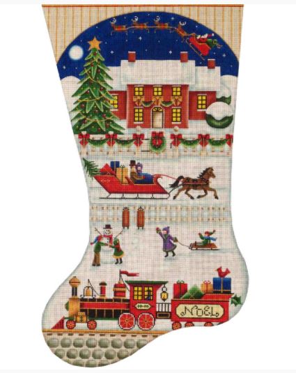 click here to view larger image of Christmas in the Village - 13M (hand painted canvases)