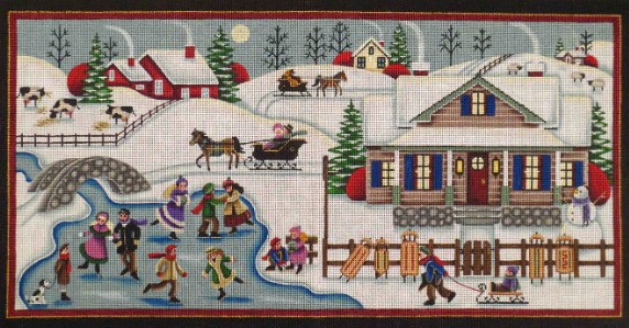 click here to view larger image of Winter Village - 13M (hand painted canvases)