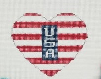 click here to view larger image of Red White and Blue USA Heart (hand painted canvases)