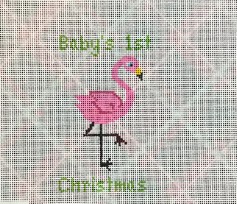 click here to view larger image of Baby Flamingo - Baby's First Christmas (hand painted canvases)