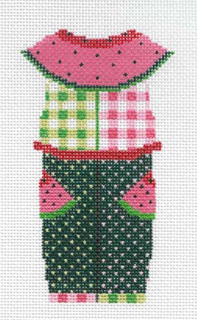 click here to view larger image of Shellys Closet - Watermelon Capri Outfit (includes hanger) (hand painted canvases)